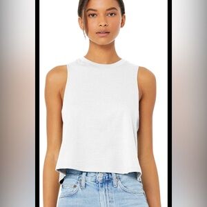 new • bella + canvas racerback cropped tank top